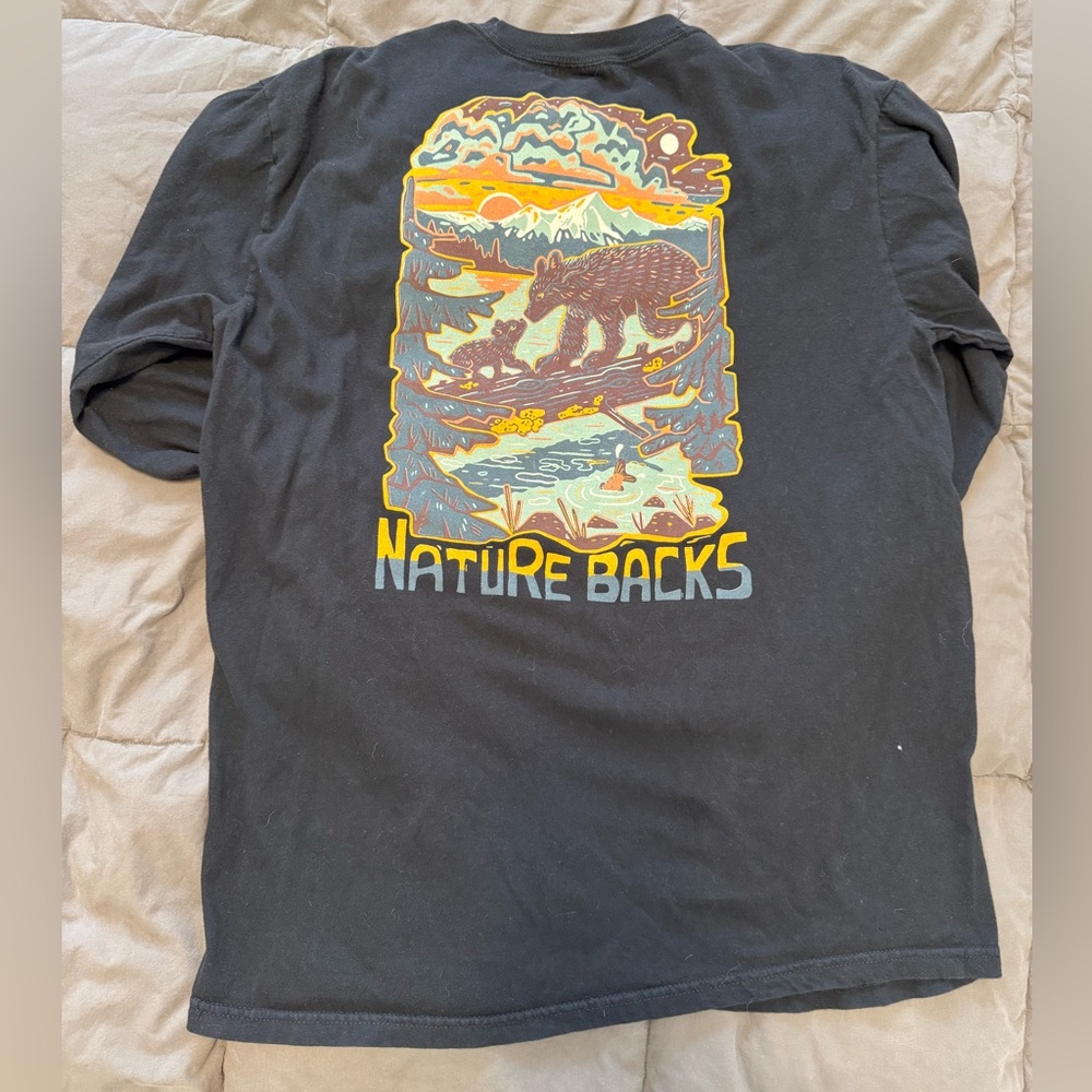 Nature Backs Comfort Colors Black long Sleeve Tee with Nature Graphic